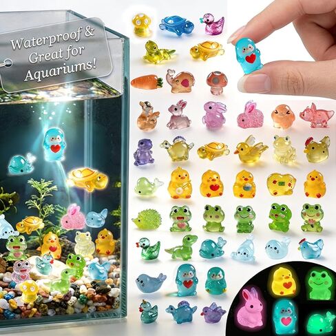 100pcs Mini Resin Animals for Kid: Luminous Figures for Classroom Rewards in Kuwait