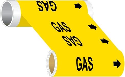 ملصق ملصق على شكل أنبوب من ComplianceSigns.com (أسطورة سوداء على خلفية صفراء)، مقاس 8x2 بوصة 5 عبوات من الفينيل لعلامات الأنابيب Hazmat in Kuwait