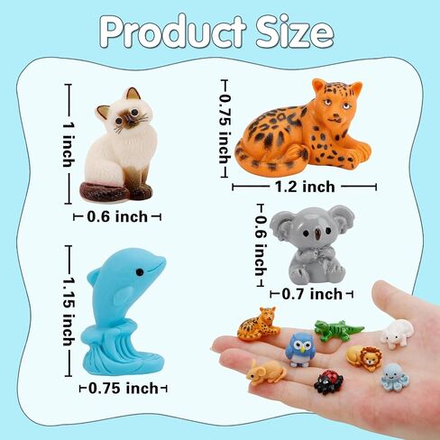 80pcs Mini Resin Animals Variety Pack, 60 Styles Tiny Resin Animals Figures in Kuwait