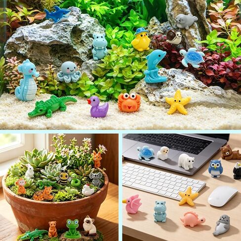 80pcs Mini Resin Animals Variety Pack, 60 Styles Tiny Resin Animals Figures in Kuwait