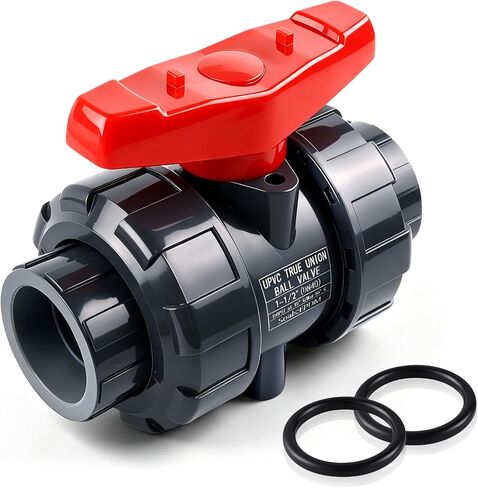 PVC Union Ball Valve, 1-1/2" Inch (DN40) True Union Full Flow Ball Valve, ASTM EPDM O-ring, Slip Socket Ball Valve with Full Port for Water System in Kuwait