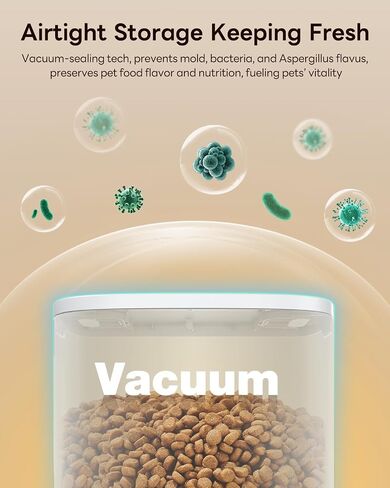 Dokoo Automatic Dog Feeder for Large Breeds, 15L/63 Cups Vacuum-Sealed Airtight Auto Pet Feeder for Dry Food, Timed Feeding, Anti-Clog Dispenser 2-22mm Kibble, Voice Recorder, Stainless Steel Bowl in Kuwait