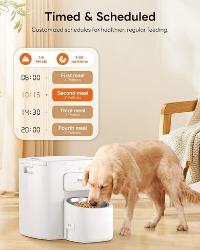 Dokoo Automatic Dog Feeder for Large Breeds, 15L/63 Cups Vacuum-Sealed Airtight Auto Pet Feeder for Dry Food, Timed Feeding, Anti-Clog Dispenser 2-22mm Kibble, Voice Recorder, Stainless Steel Bowl in Kuwait