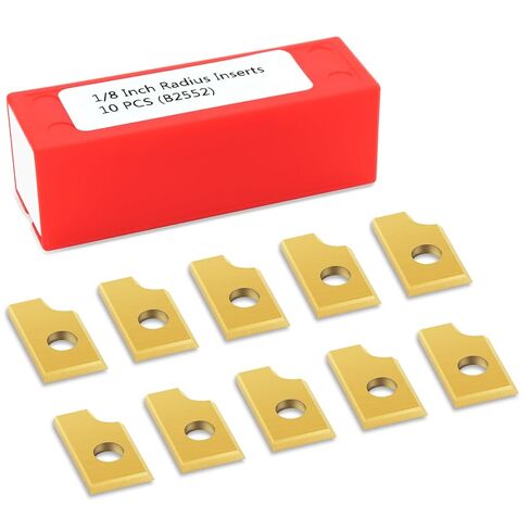 BINSTAK - K1222 -Square Corner 12mm Carbide Inserts 4 Edges (12mm lengthX12mm widthX2.2mm thick-35 Degree Cutting Angle), 10pcs, Countersink Hole, for BINSTAK 1/4" Shank 1-1/4" Cut Dia. CNC Router Bit in Kuwait