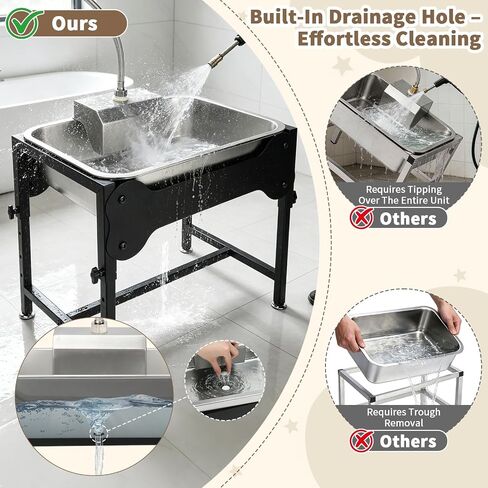 3 Gallon Automatic Dog Water Bowl Dispenser for Large Dogs, Elevated Dog Water Bowl 4 Height Adjustable, Stainless Steel Pet Waterer with Float Valve, Outdoor Non-Slip Water Bowl for Dog in Kuwait