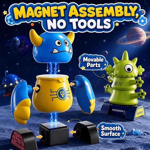 Magnets Robot Building Toys - 106 PCS Monsters Stacking Blocks Set with Box in Kuwait