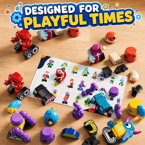 Magnets Robot Building Toys - 106 PCS Monsters Stacking Blocks Set with Box in Kuwait