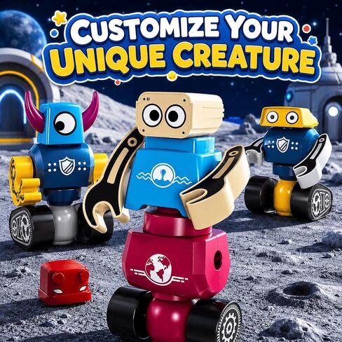 Magnets Robot Building Toys - 106 PCS Monsters Stacking Blocks Set with Box in Kuwait