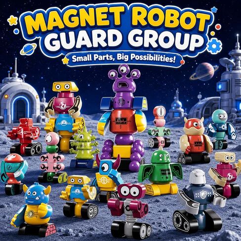Magnets Robot Building Toys - 106 PCS Monsters Stacking Blocks Set with Box in Kuwait