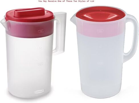 Rubbermaid Pitcher Classic 1 Gallon Clear Base, Red Lid in Kuwait