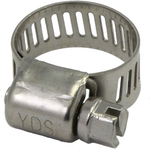 YDS All 300 Grade Stainless Steel High Torque Hose Clamp, Worm-Drive, SAE Size 8, 1/2" to 1" Diameter Range, 1/2" Bandwidth (Pack of 10) in Saudi Arabia