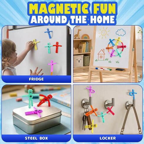 Resumplan 6 Pack Magnetic Robot Toys for Boys & Girls, Party Favors and Birthday Gifts,Silicone STEM Travel Fidget Set for Kids in Kuwait