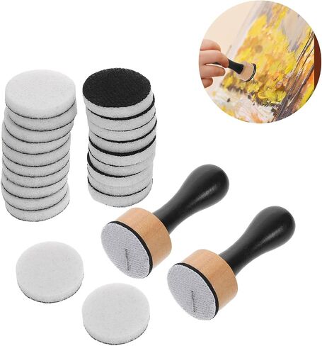 Mini Ink Blending Sponge Daubers with Wood Handles, Foam Refills for Crafts in Kuwait