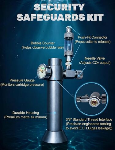 Aquarium CO2 Kit with Regulator, 2 x 16g Cartridges, 3/8" Thread in Saudi Arabia