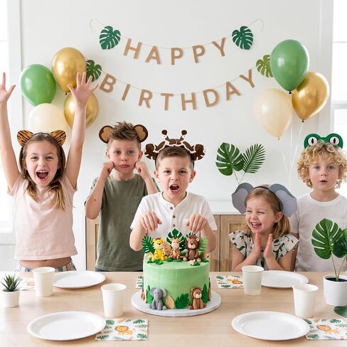 CiyvoLyeen 12Pcs Jungle Animal Ear Headband Safari Decor for Children Adult in Kuwait