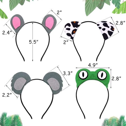 CiyvoLyeen 12Pcs Jungle Animal Ear Headband Safari Decor for Children Adult in Kuwait