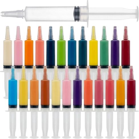 EZ-Inject 25 Pack Plastic Syringes for Jello Shots 1.5oz - 100% Safe and Reusable Jello Shot Syringes with Caps - Medium Syringe Shots Holiday and Halloween Party Supplies for Adults in Kuwait