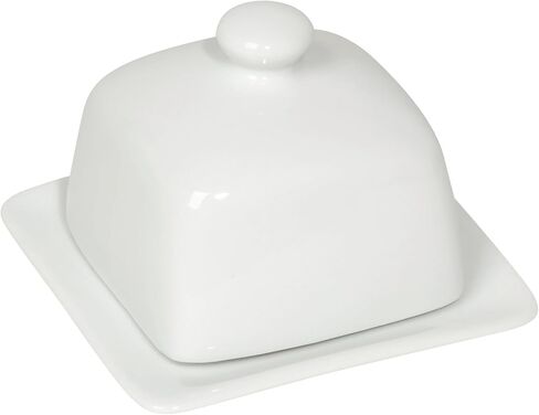 Now Designs Stoneware Square Butter Dish with Lid, Eggshell Blue 4.5 x 4.5 in in Kuwait