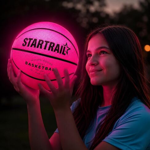 Light-Up Basketball | Glow in the Dark Sports Gift for Girls 8+ | LED Ball Size 7, Official Size & Weight | Glowing Lighted Basket Ball | Coolest Things for Boys & Girls | Toys for 10-Year-Old Kids in Kuwait