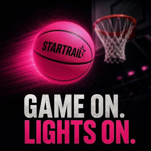 Light-Up Basketball | Glow in the Dark Sports Gift for Girls 8+ | LED Ball Size 7, Official Size & Weight | Glowing Lighted Basket Ball | Coolest Things for Boys & Girls | Toys for 10-Year-Old Kids in Kuwait