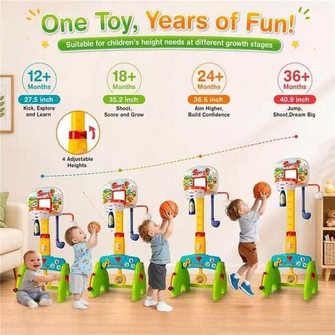Toddler Basketball Hoop, Adjustable Basketball Goal for Kids Ages 1 2 3 in Kuwait