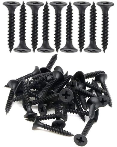 IMScrews 200pcs #6 x 3/4" Flat Head Phillips Drywall Screws Fine Thread Sharp Point Wood Screw, Carbon Steel 1022A, Black Phosphate in Kuwait