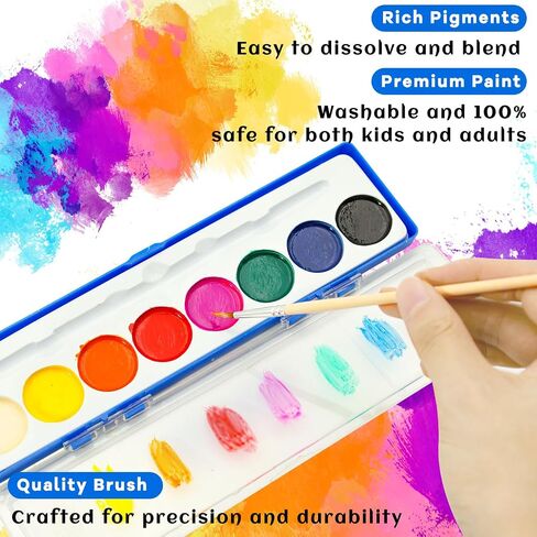 MuseLuxe 42 Pack Watercolor Paint Set for Kids in Kuwait