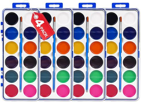 FUMILE 4 Pack Watercolor Paint Set, Washable Non-Toxic Water Colors for Kid in Saudi Arabia