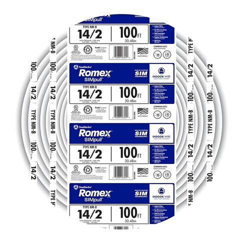 سلك كهربائي داخلي للمنزل ماركة Southwire 28827422 50 '14/2 مع الأرض Romex SIMpull من نوع (M) B ، أبيض in Kuwait