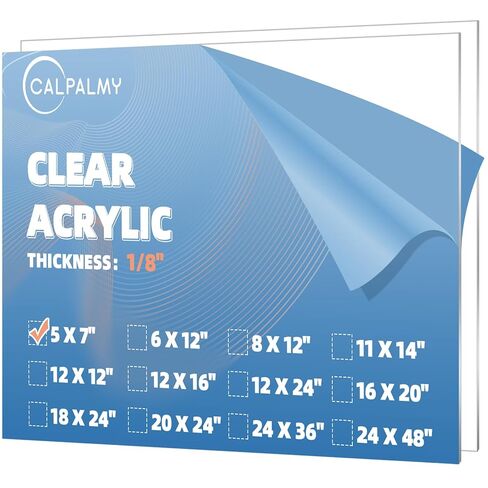(2-Pack) 12 x 12" Black Acrylic Sheet 1/8" Thick - Safe Laser Cutting Black Plexiglass Plastic Sheet; Use for Craft Projects, Signs, Sneeze Guard and More - Cut with Cricut, Saw or Hand Tools in Kuwait