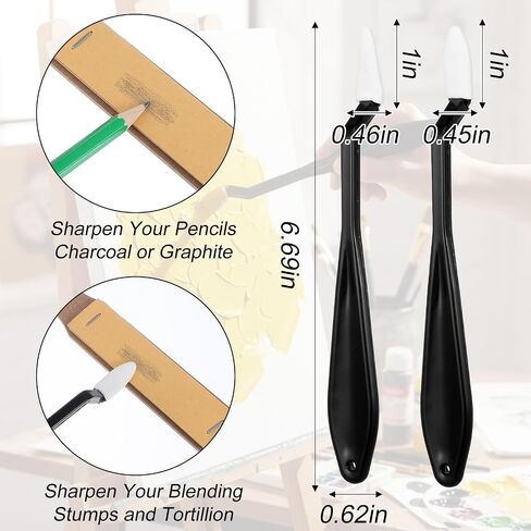 39 Pcs Blending Stumps for Drawing Blending Stump Set Sketch Drawing Tools Accessories with Sandpaper Pencil Sharpener Extension Tool Erasers, Sponge Replacement Heads & Bag for Charcoal Sketch in Saudi Arabia