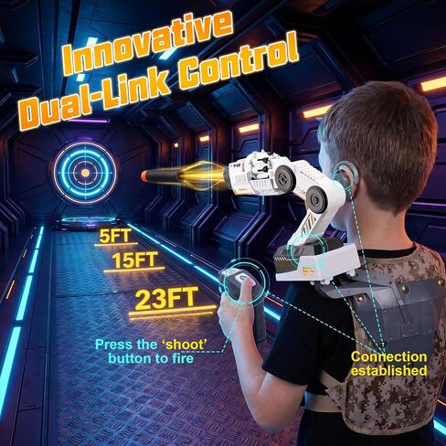 Smart Tracking Mechanical Arm Blaster, Remote Control, 30 Foam Darts in Kuwait
