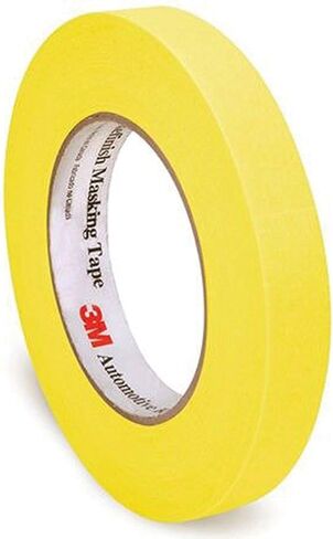 3M Automotive Refinish Masking Tape, 06652, 18 MM X 55 M, Yellow, Crepe Backing, Moisture Resistant, Multi-Purpose, 48 Per Case in Saudi Arabia