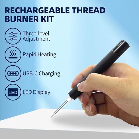 PNECK Rechargeable Thread Burner Kit, Tool Burning Pen, Black in Kuwait