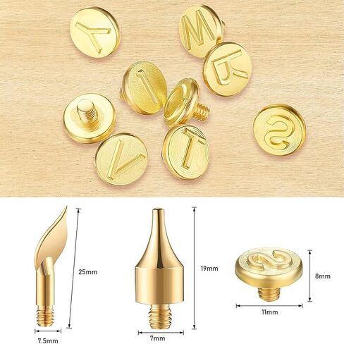 Wood Burning Tips Letters Set, Alphabet Template Branding tip for Embossing and Carving Crafts Carving Iron Paste Tool Adult Embossing Beginner DIY 28Pcs in Kuwait