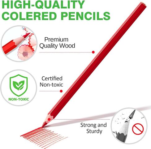 324 Count Colored Pencils Bulk, 18 Assorted Colors, Coloring Pencils Set in Kuwait
