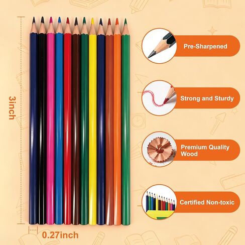 432 Count Colored Pencils Bulk, 12 Assorted of color pencils，36 Packs Pre-sharpened Colored Pencils for Kids, School Supplies of Color Pencil bulk classroom in Kuwait