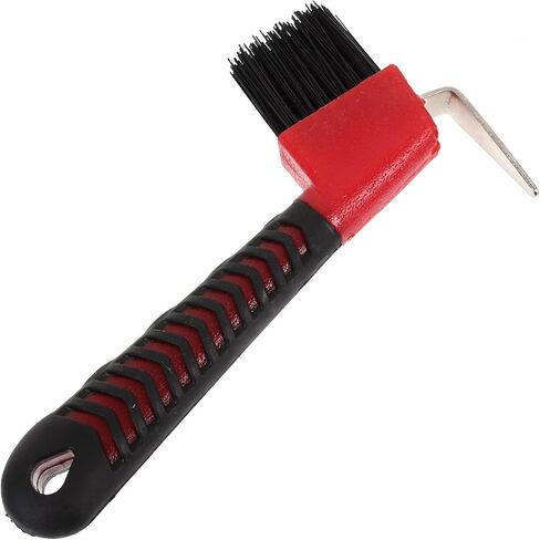 Hoof Pick with Brush, Rubberized Handle, Stainless Steel Pick in Kuwait