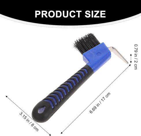 Hoof Pick with Brush, Rubberized Handle, Stainless Steel Pick in Kuwait