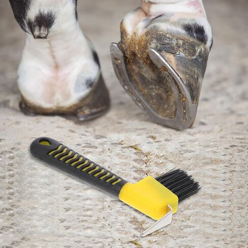 Hoof Pick with Brush, Rubberized Handle, Stainless Steel Pick in Kuwait