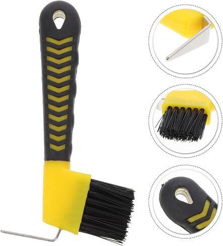 Hoof Pick with Brush, Rubberized Handle, Stainless Steel Pick in Kuwait