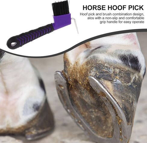 Horse Hoof Pick Brush with Rubberized Grip Handle, Dual-Function in Saudi Arabia