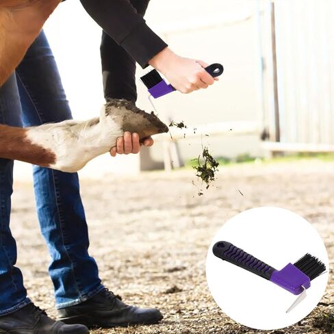 Horse Hoof Pick Brush with Rubberized Grip Handle, Dual-Function in Saudi Arabia