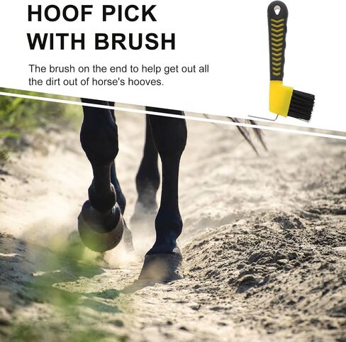 Deluxe Grip Horse Hoof Pick with Brush, Stainless Steel in Kuwait