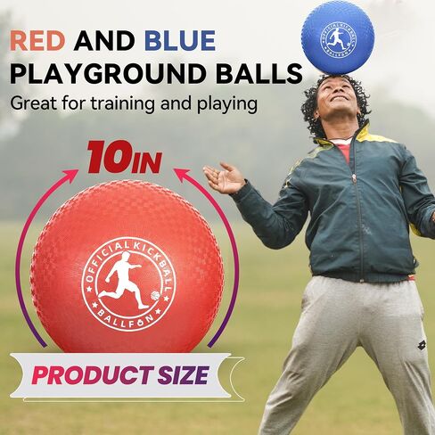 Playground Balls Kickball, Rubber Dodge Balls for Kids and Adults, Dodgeballs Handball Kick Ball Indoor and Outdoor, Official Bouncing Hand Balls, Outdoor Toys for School in Kuwait