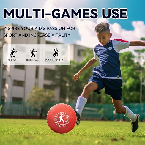 Playground Balls Kickball, Rubber Dodge Balls for Kids and Adults, Dodgeballs Handball Kick Ball Indoor and Outdoor, Official Bouncing Hand Balls, Outdoor Toys for School in Kuwait