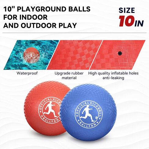 Playground Balls Kickball, Rubber Dodge Balls for Kids and Adults, Dodgeballs Handball Kick Ball Indoor and Outdoor, Official Bouncing Hand Balls, Outdoor Toys for School in Kuwait