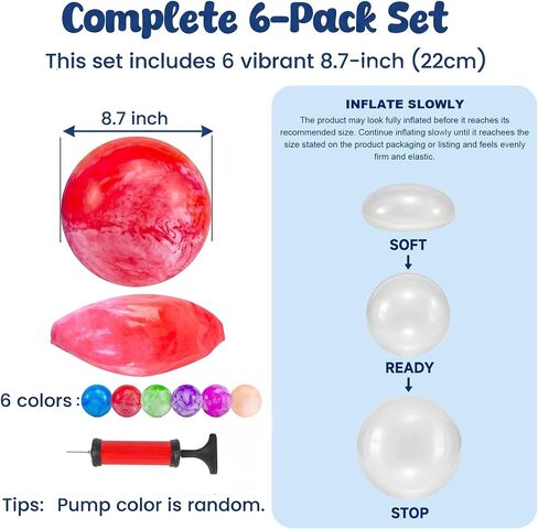 FUTUREPLUSX 6 PCS Rubber Playground Balls, 8.7 Inch in Kuwait
