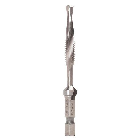 Greenlee DTAP1/4-20 مثقاب مختلط/صنبور مثقاب غاطس لما يصل إلى 10 قياسات معدنية، مثقاب مركب، صنبور، وريشة إزالة الأزيز مع سداسي التغيير السريع، 1/4-20 NC in Kuwait