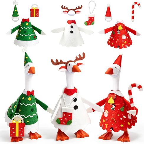 3 Set 7 inch Desk Goose Outfits, Christmas Desktop Goose Clothes Accessories for Home Office Decor in Kuwait